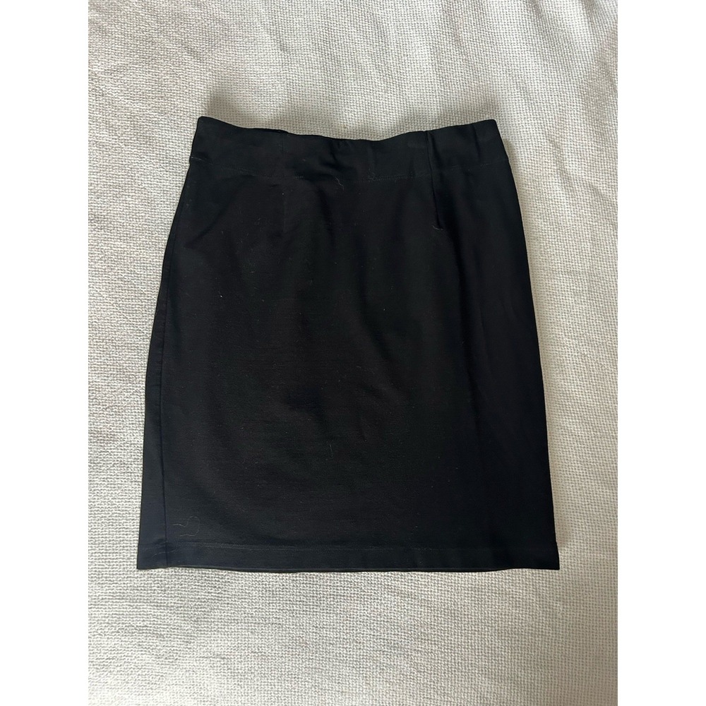 Eileen Fisher Black Knit Mini Pencil Skirt Size PP Small Petite - Picture 3 of 5